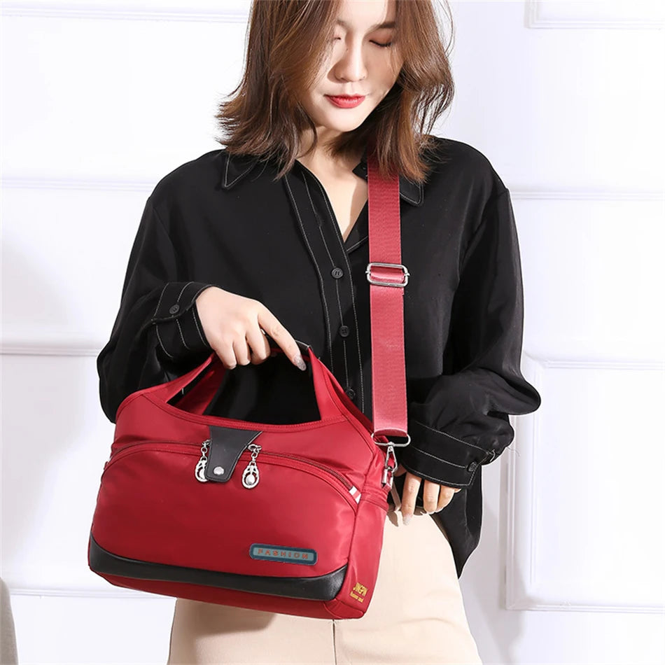 Women's Oxford Shoulder Bag Large Capacity Tote Bag with 10 Pockets