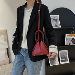 Large Capacity Tote Shoulder Bag Folding Magnetic Buckle Bucket Bag