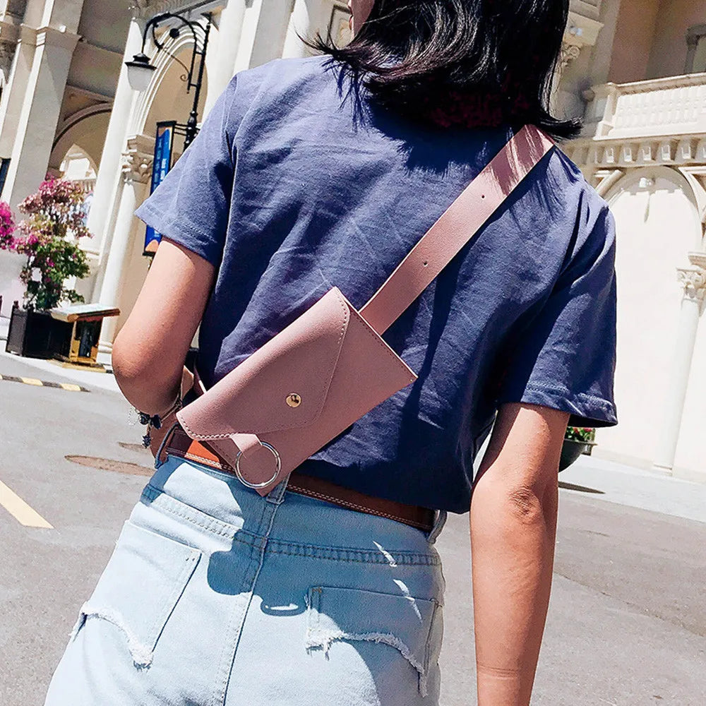 Women's Shoulder Crossbody Bag PU Messenger Chest Fanny Pack