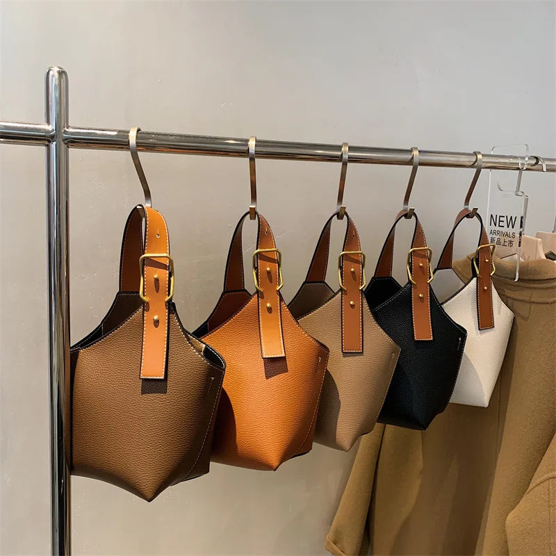 Women's Shoulder Messenger Bag Large Capacity Tote Bucket Bag