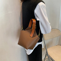 Women's Shoulder Messenger Bag Large Capacity Tote Bucket Bag