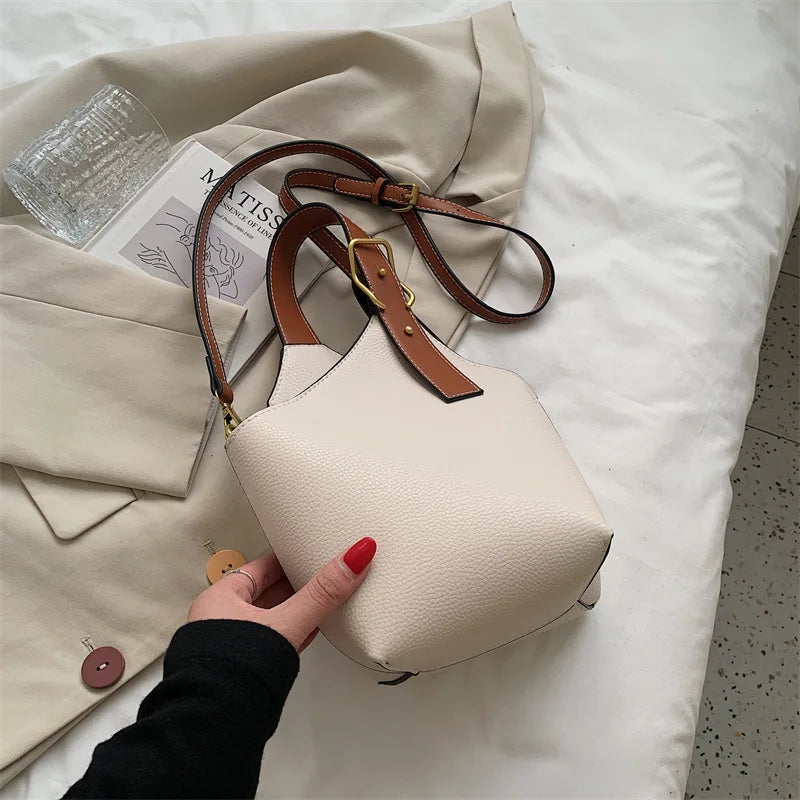 Women's Shoulder Messenger Bag Large Capacity Tote Bucket Bag