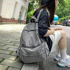 Mini Denim Backpack Women Students Bag Girl School Youth Rucksack