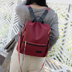 Female Backpack Classic Style Contrast Large Capacity Casual Shoulder Bag