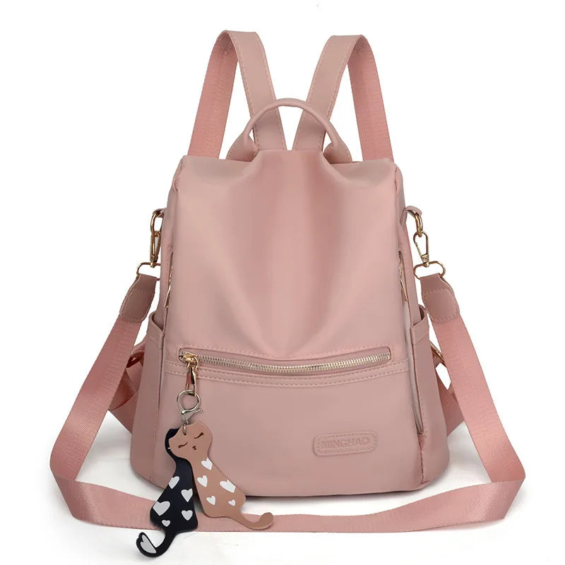 Female Backpack Classic Style Contrast Large Capacity Casual Shoulder Bag
