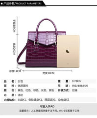Female Crocodile Pattern PU Leather Handbag Shoulder Bag