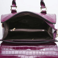 Female Crocodile Pattern PU Leather Handbag Shoulder Bag