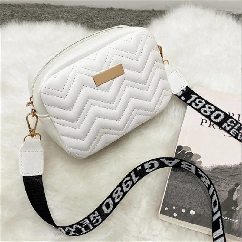 Khaki Embroidery Shoulder Bag Thread Small Square Mini Crossbody Bag