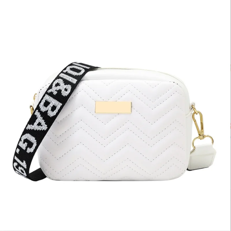 Khaki Embroidery Shoulder Bag Thread Small Square Mini Crossbody Bag