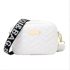 Khaki Embroidery Shoulder Bag Thread Small Square Mini Crossbody Bag