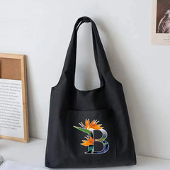 Flower Canvas Vest Bag Women Shoulder Bag Harajuku Casual Shopping Bag