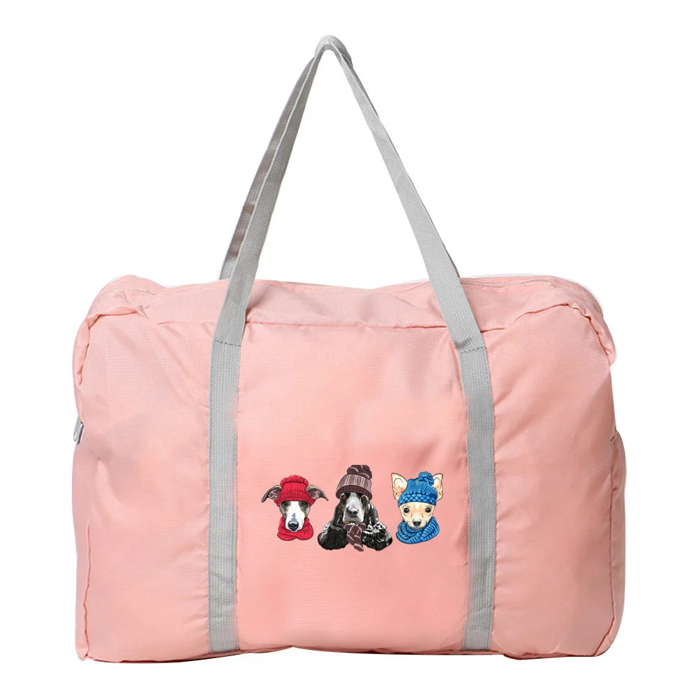 Foldable Travel Bags Women Fitness Yoga Luggage Tote Bag Pattern Nylon