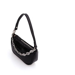 French Retro Crocodile Pattern Mini Bag Metal Chain Handbag