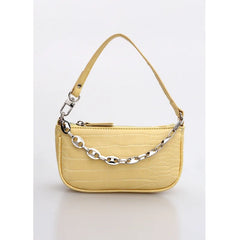 French Retro Crocodile Pattern Mini Bag Metal Chain Handbag