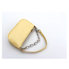 French Retro Crocodile Pattern Mini Bag Metal Chain Handbag