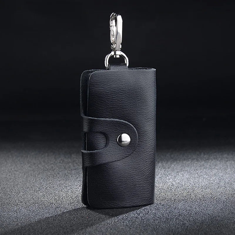 Leather Keychain Men Women Key Holder Organizer Pouch Cow Split Car Long Key Bag