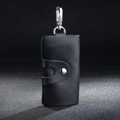 Leather Keychain Men Women Key Holder Organizer Pouch Cow Split Car Long Key Bag