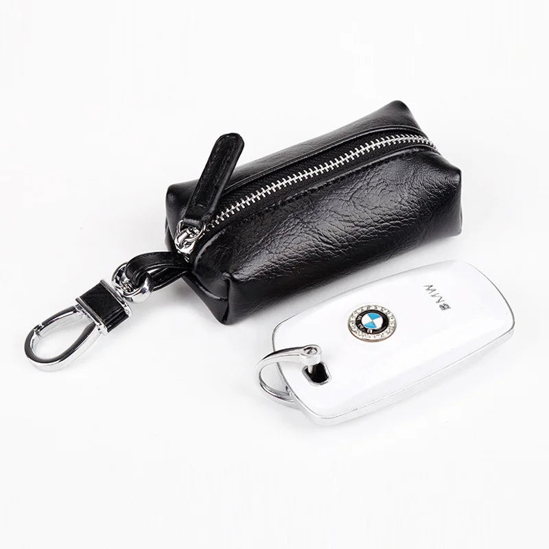 Leather Keychain Men Women Key Holder Organizer Pouch Car Long Key Bag