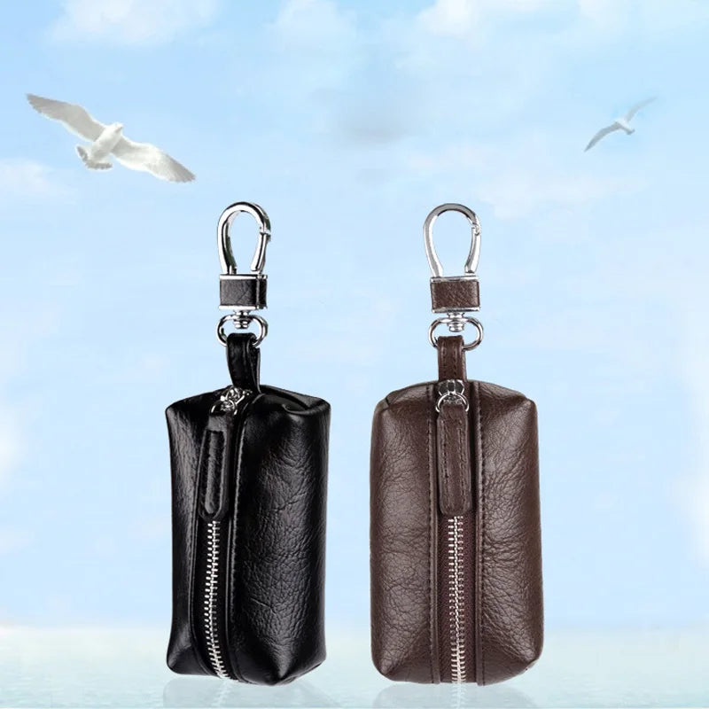Leather Keychain Men Women Key Holder Organizer Pouch Car Long Key Bag