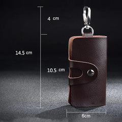 Leather Keychain Men Women Key Holder Organizer Pouch Cow Split Car Long Key Bag