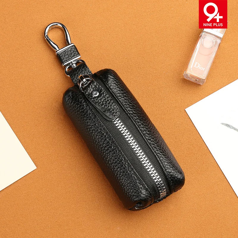 Leather Keychain Men Women Key Holder Organizer Pouch Car Long Key Bag