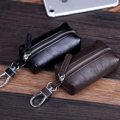 Leather Keychain Men Women Key Holder Organizer Pouch Car Long Key Bag