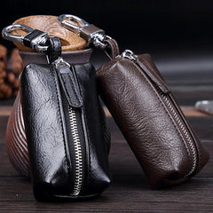 Leather Keychain Men Women Key Holder Organizer Pouch Car Long Key Bag