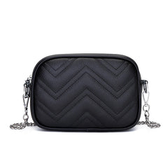 Leather Women Bags Wave Shoulder Crossbody Classic Messenger Bag