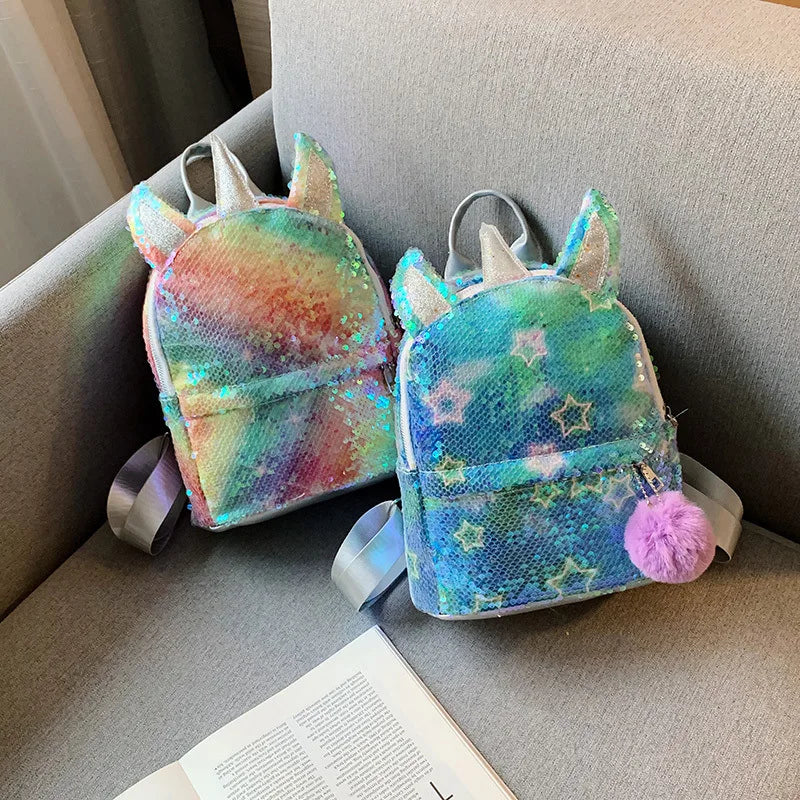 Colorful Sequin Unicorn Backpack Mini Bag