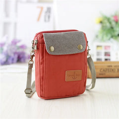Girls Canvas Messenger Bag Small Mobile Phone Bag Casual Female Shoulder Bag