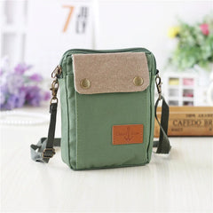 Girls Canvas Messenger Bag Small Mobile Phone Bag Casual Female Shoulder Bag