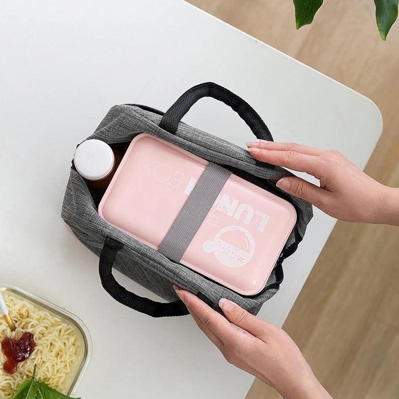 Cationic Fabric Waterproof Lunch Bag Women Men