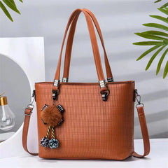 Hair Ball Ornaments Handbag Pleated One-shoulder Diagonal Bag Large-capacity