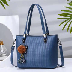 Hair Ball Ornaments Handbag Pleated One-shoulder Diagonal Bag Large-capacity