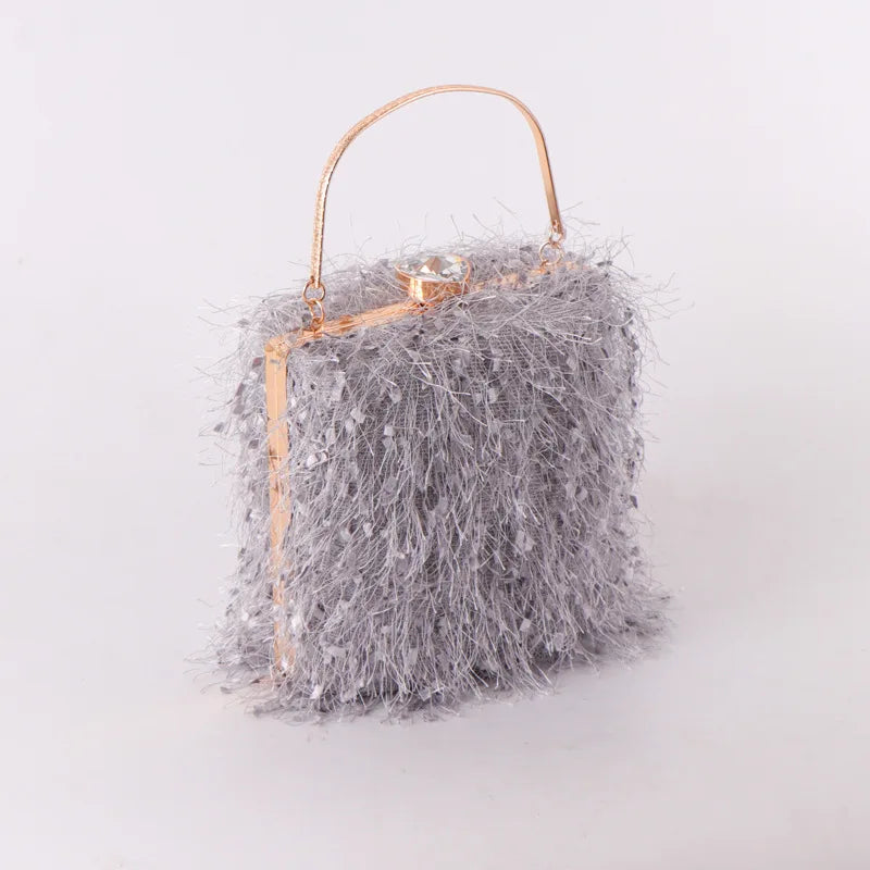 Women's Box Chain Shoulder Evening Bag Clutch Box Bag