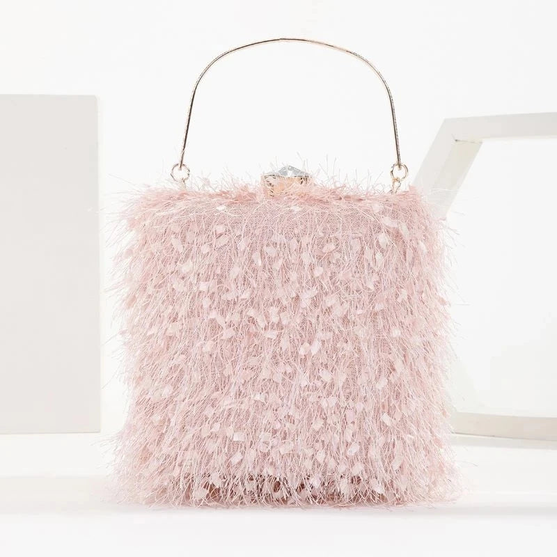 Women's Box Chain Shoulder Evening Bag Clutch Box Bag