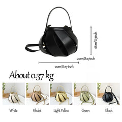 Women's Hollow Out Leather Crossbody Bucket Bag