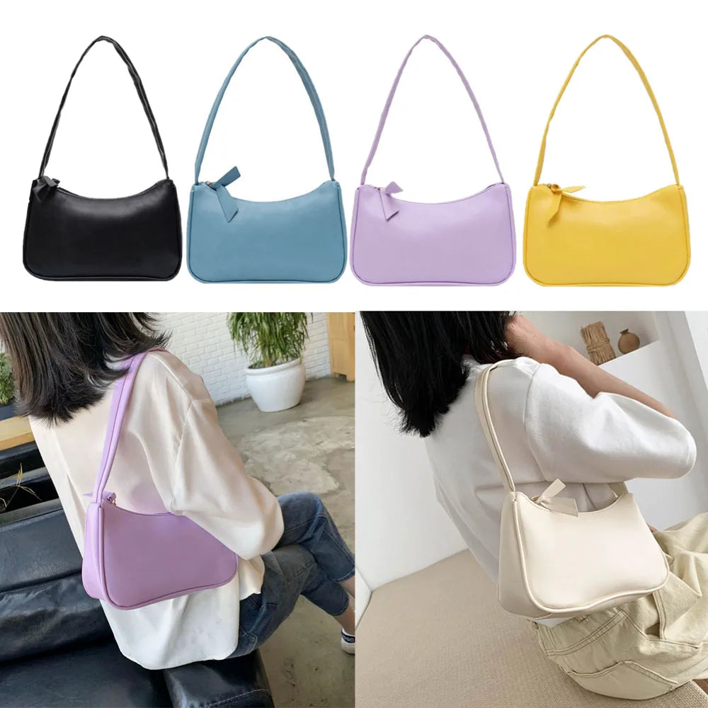 Retro PU Leather Shoulder Tote Underarm Bag