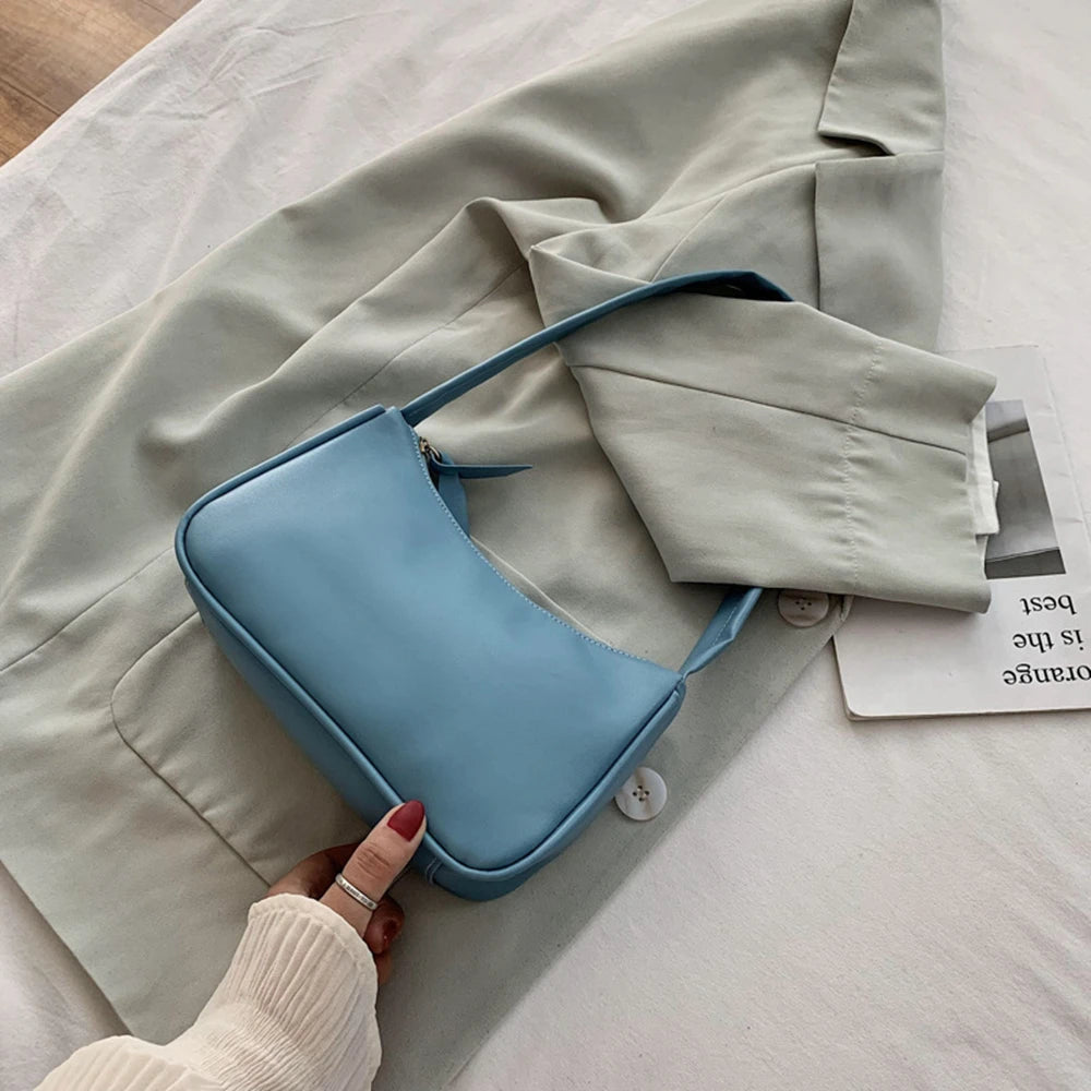 Retro PU Leather Shoulder Tote Underarm Bag