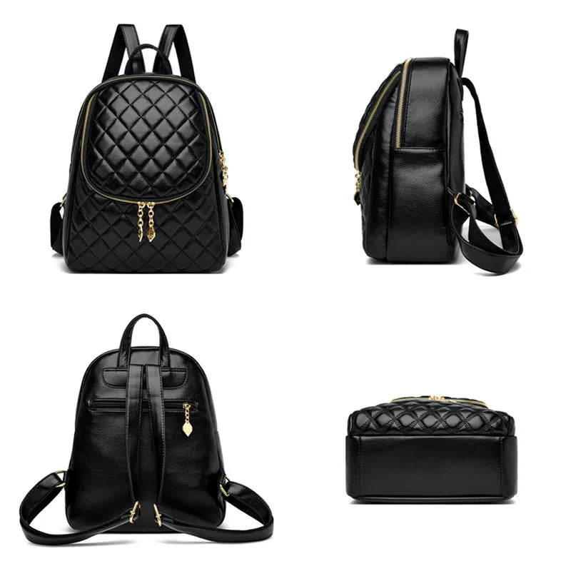 Leather Backpack Women Shoulder Bags Travel Back pack School Bags for Girls