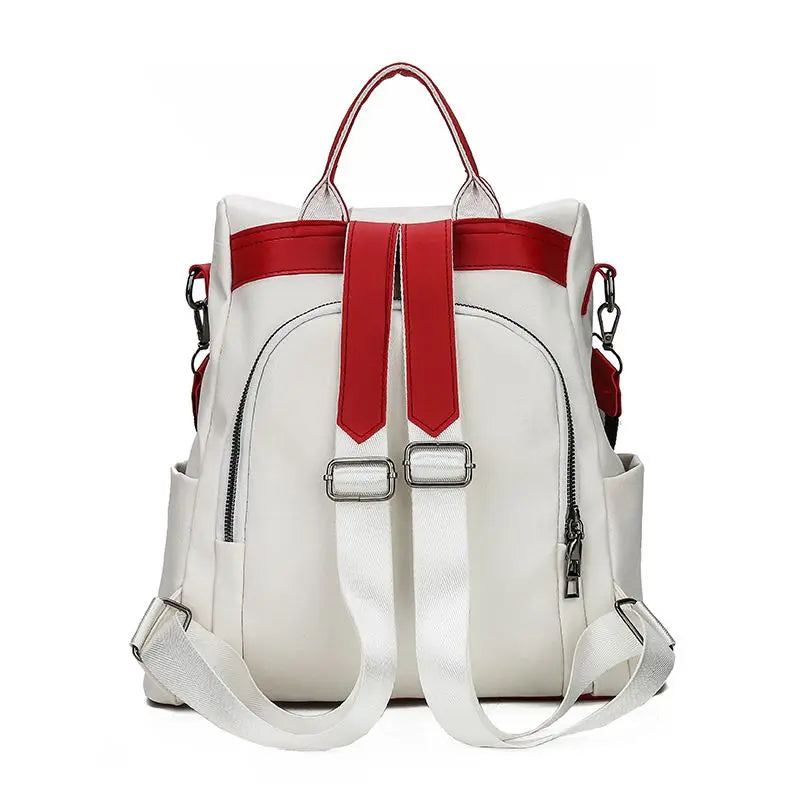Leather Anti-Theft Women Backpack Large Capacity School Bag