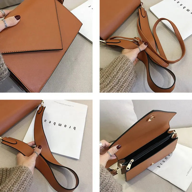 Women's PU Leather Shoulder Messenger Bag Casual Square S1982