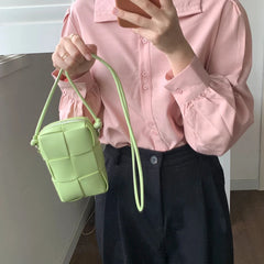 Mini Crossbody Phone Bag PU Leather Zipper Shoulder Bag
