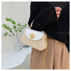 Texture Net Red Girl Hand Chain Cross Body Woven Bag