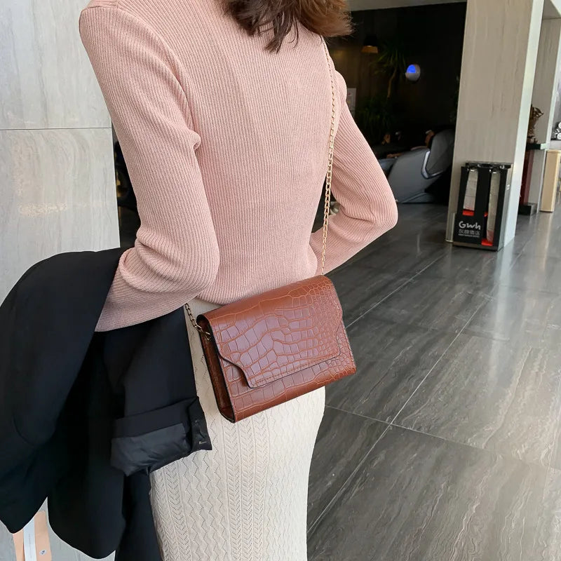Crocodile Shoulder Bag Small Messenger Bag