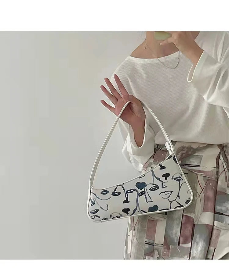 Abstract Modern Impressionism Ladies Handbag Art Portrait Grace Illustration