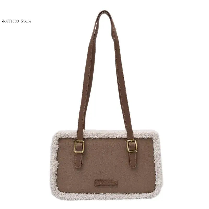 Lamb Wool Women Tote Bag Square Bags Female Causal Shoulder Messenger Bag