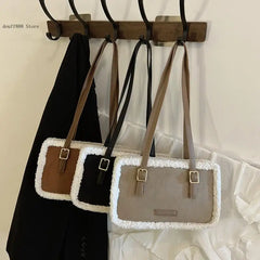 Lamb Wool Women Tote Bag Square Bags Female Causal Shoulder Messenger Bag