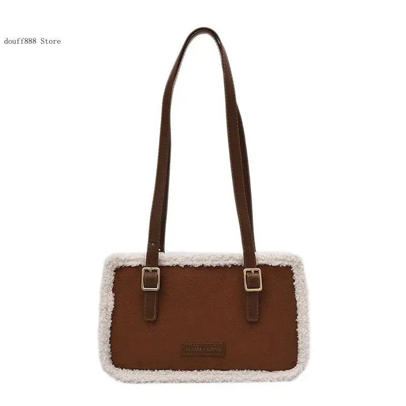 Lamb Wool Women Tote Bag Square Bags Female Causal Shoulder Messenger Bag