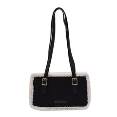 Lamb Wool Women Tote Bag Square Bags Female Causal Shoulder Messenger Bag